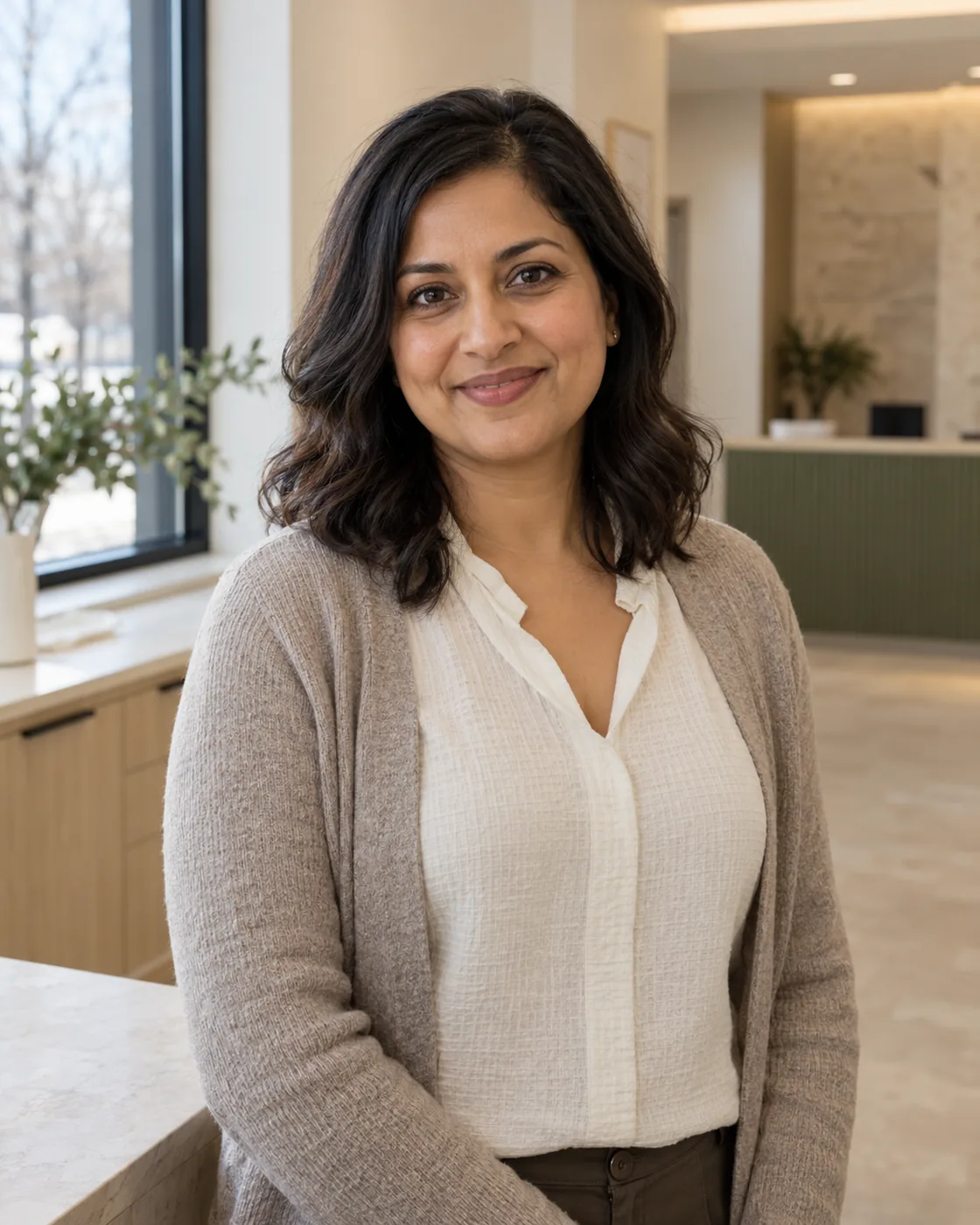 Generated portrait of fictional patient care coordinator Samira Patel